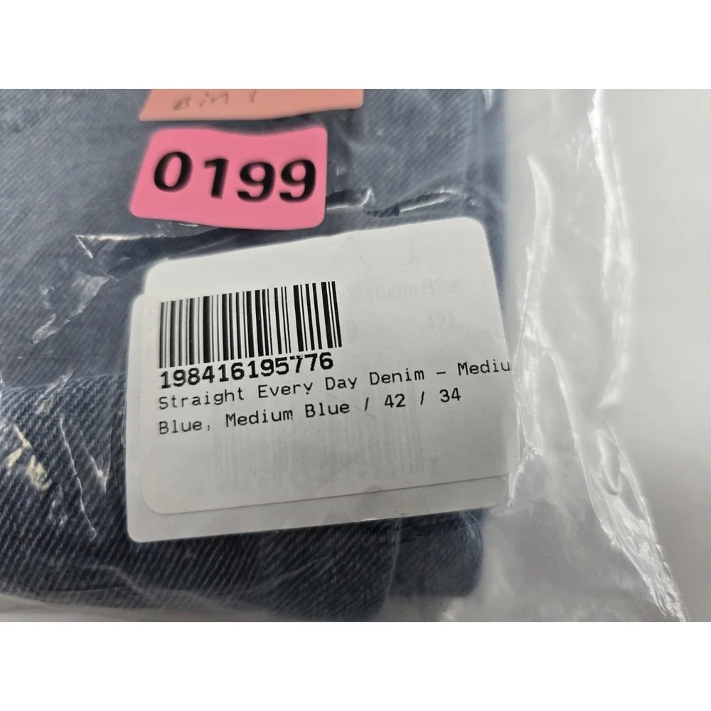 NWT mnml Men's Straight Every Day Denim Jeans - Medium Blue - Size 42x34